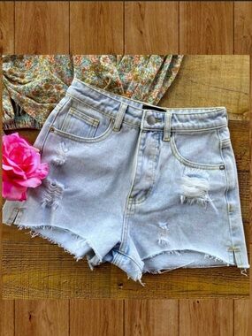 Shorts Denim Kittenish ⭐️NWT Blue Jean Shorts High-Waisted Distressed Cutoffs